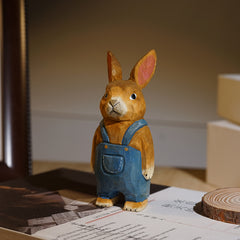 Bunny sculpture, wooden and hand-painted.