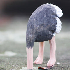 Unique wood animal figure of an ostrich, meticulously painted